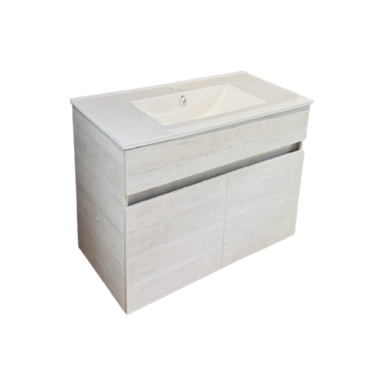 Lavamanos de Loza 75 cm con Mueble Suspendido