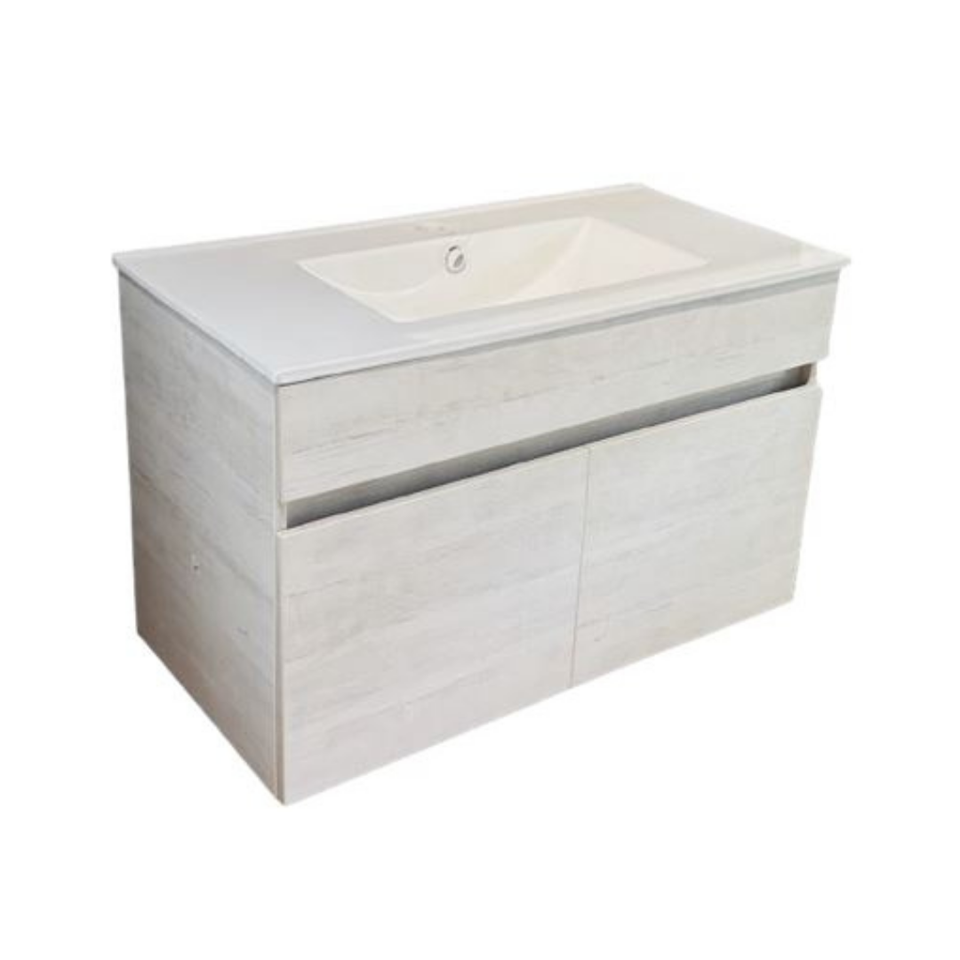 Lavamanos de Loza 90 cm con Mueble Suspendido