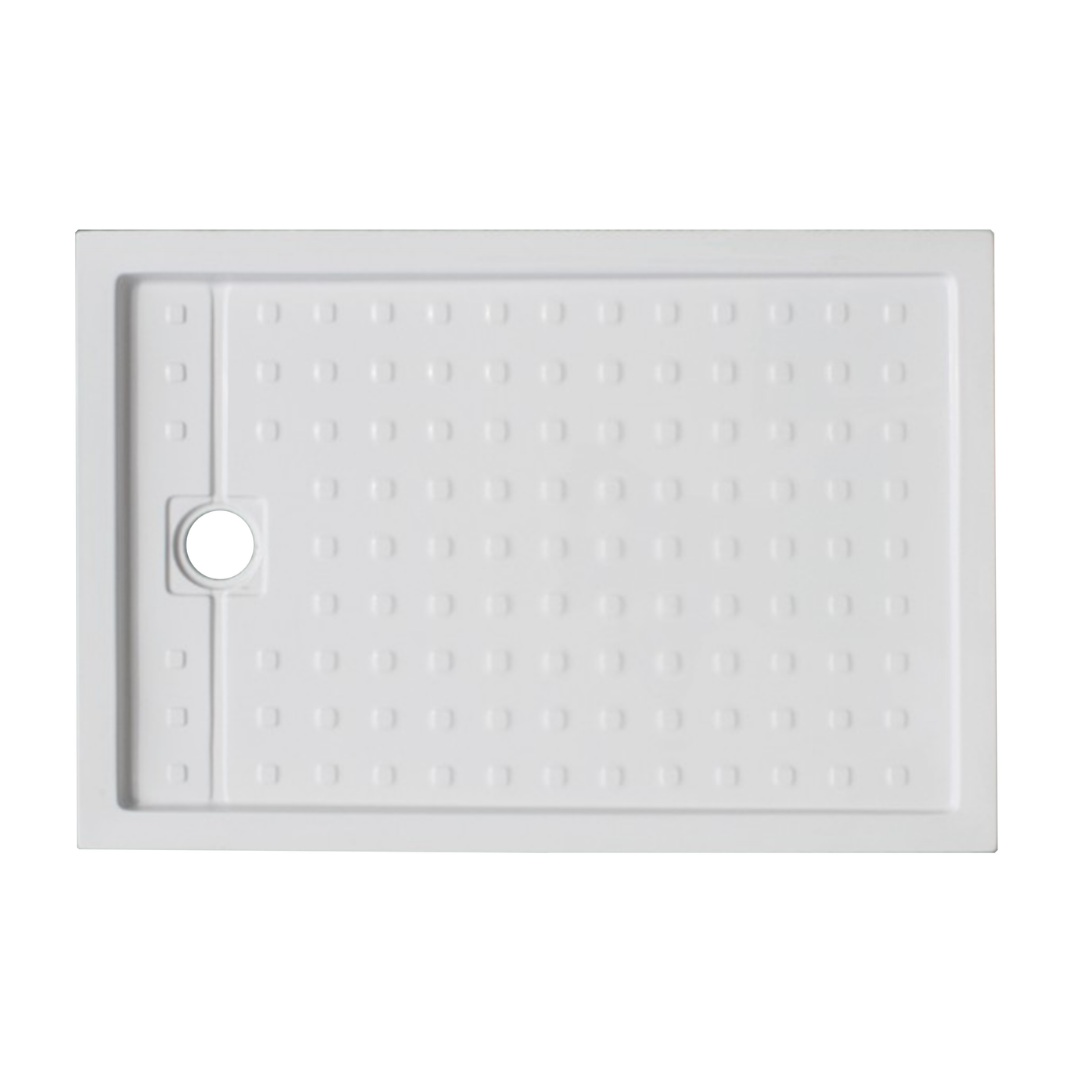 Receptáculo de Ducha 1200 Acrílico Blanco Antideslizante con Desagüe 90 mm