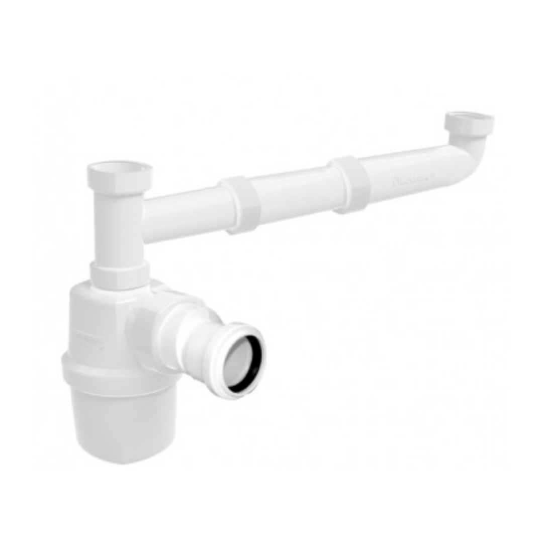 Sifón Hoffens LOA para Lavaplatos Doble Cubeta Extensible 55 cm