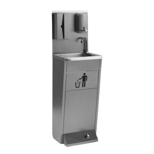 Lavamanos Inoxidable con Pedal y Dispensador de Jabón