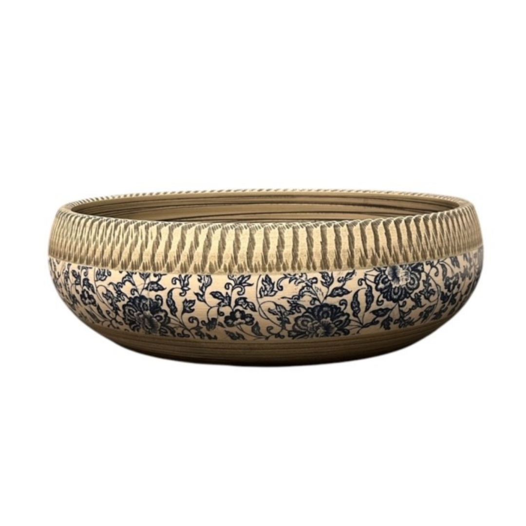 Lavamanos de Sobreponer Vintage Mexican Cerámica Diseño Floral