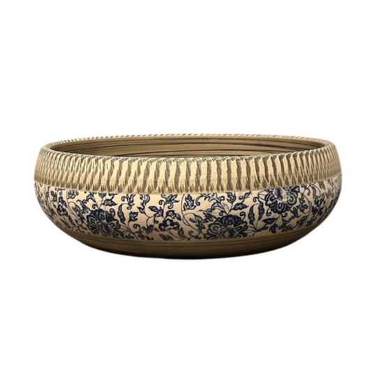 Lavamanos de Sobreponer Vintage Mexican Cerámica Diseño Floral
