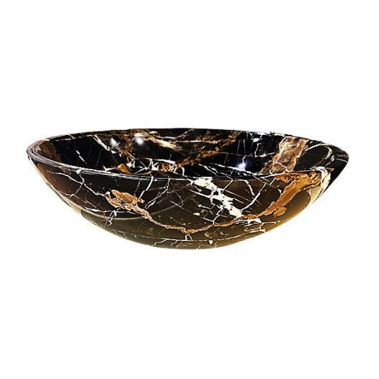 Lavamanos de Sobreponer 42cm de Piedra Natural Negro Marmoleado