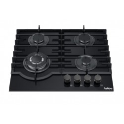 ENCIMERA A GAS Cristal Negro 4 PLATOS TEBISA
